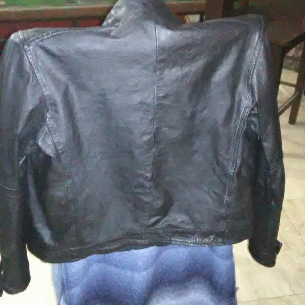 Black leather jacket